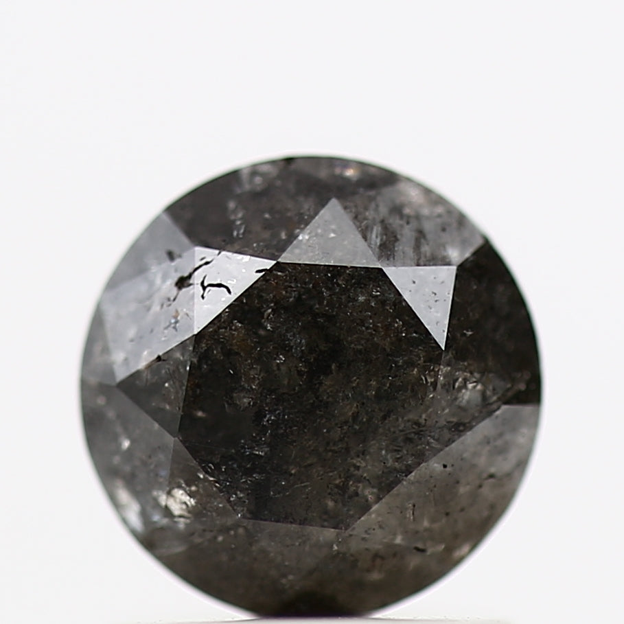 1.26 Carat Fancy Black Round Shape Brilliant Cut Natural Loose Diamond